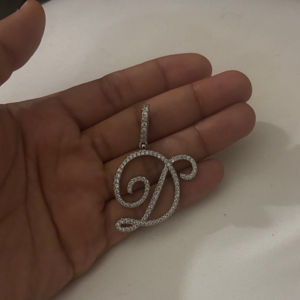Elegant Silver Initial Pendant Letter D